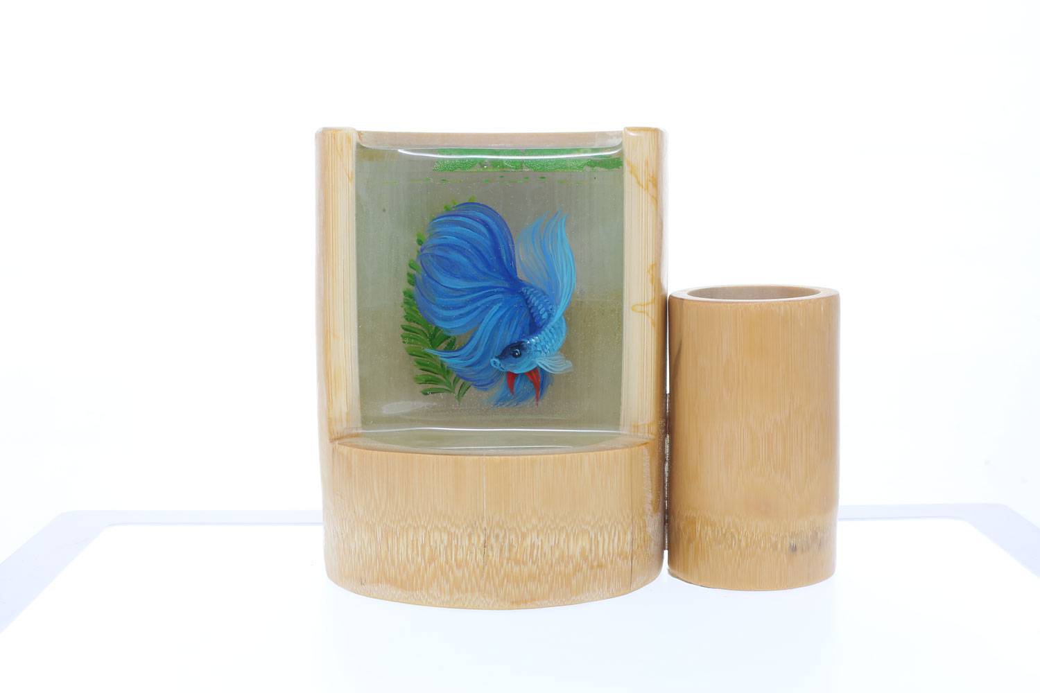 Ống Cắm Bút Tranh Cá Xiêm 3D 1