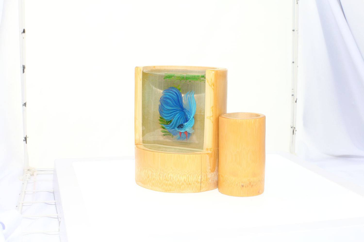 Ống Cắm Bút Tranh Cá Xiêm 3D 2