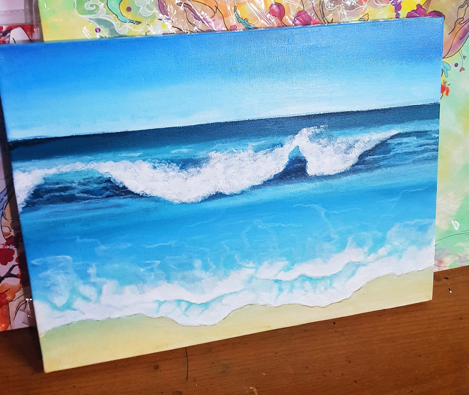 Tranh Canvas Vẽ Tay Bãi Biển