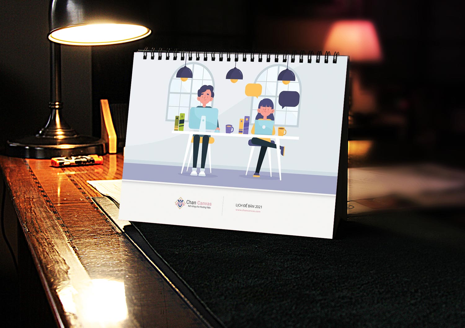 Lịch để bàn Chan Canvas 2021 - Quà tặng đáng yêu