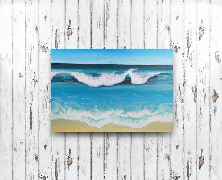 Tranh Canvas Vẽ Tay Bãi Biển