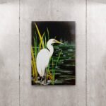 Tranh Canvas Vẽ Tay Con Cò