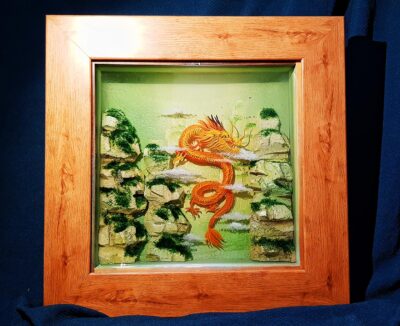 Tranh Rồng Vàng 3D Treo Tường