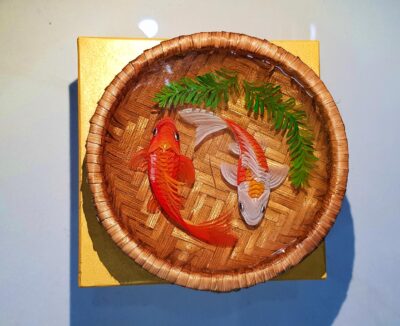 Rổ Cá Vàng 3D Để Bàn