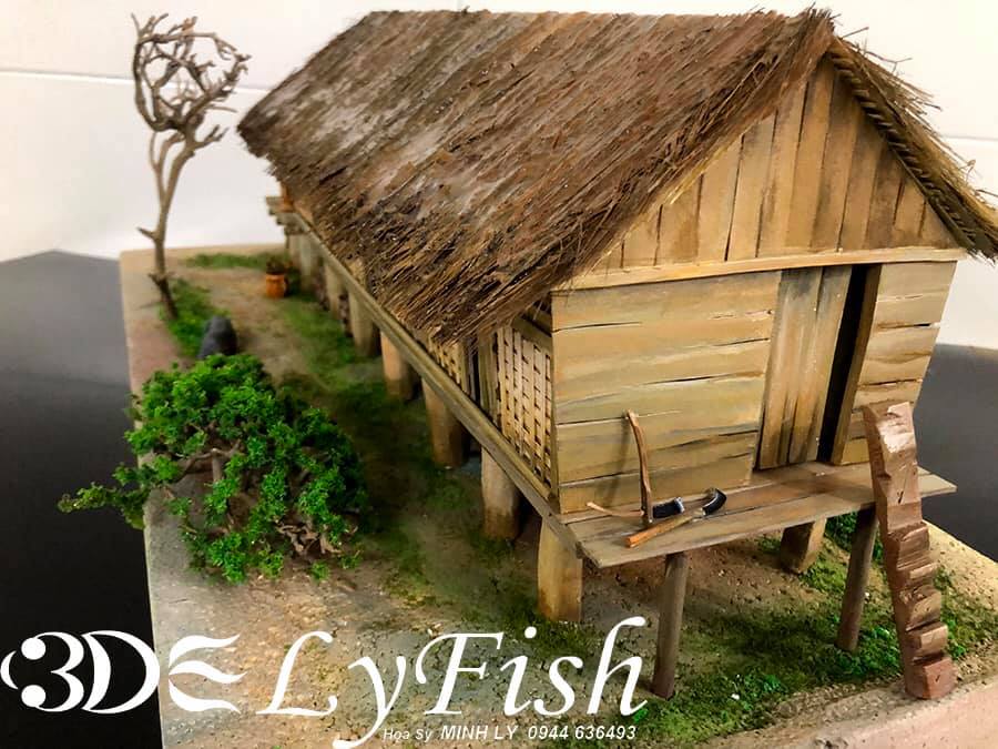 Mô Hình Thu Nhỏ Nhà Dài Ê Đê - Ảnh 1