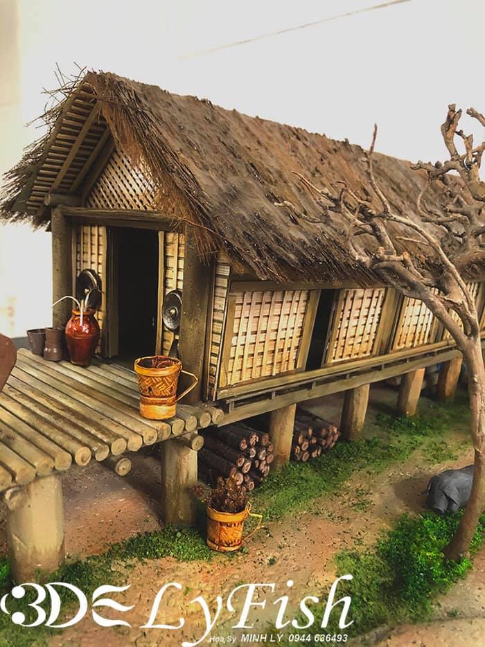 Mô Hình Thu Nhỏ Nhà Dài Ê Đê - Ảnh 3