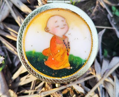 Gương Tròn Tranh Cảnh Thái Lam Chú Tiểu Chibi 5