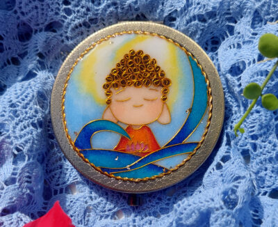 Gương Tròn Tranh Cảnh Thái Lam Phật Chibi