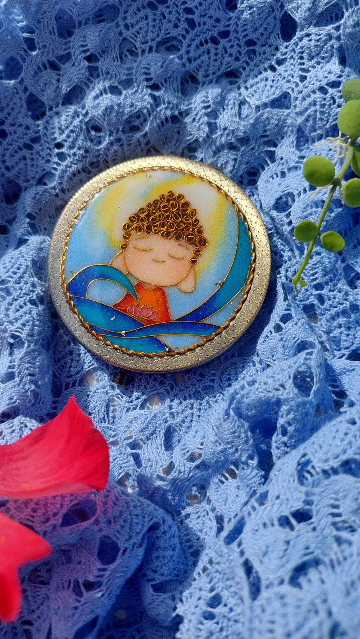 Gương Tròn Tranh Cảnh Thái Lam Phật Chibi - Ảnh 2